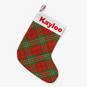 Holiday Charm Clan Scott Tartan Small Christmas Stocking