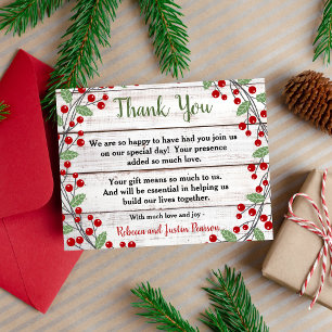 Holiday Charm II Winter/Christmas Thank You Note Invitation