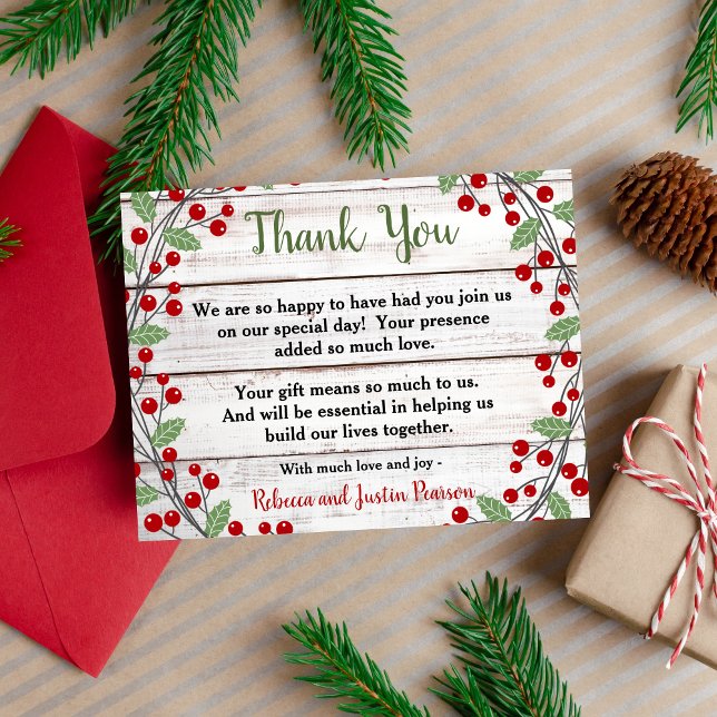 Holiday Charm II Winter/Christmas Thank You Note Invitation (Creator Uploaded)