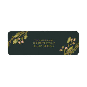 Holiday Cheer Botanicals Return Address Label