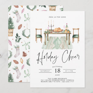 Holiday Cheer Christmas Dinner Party Invitation