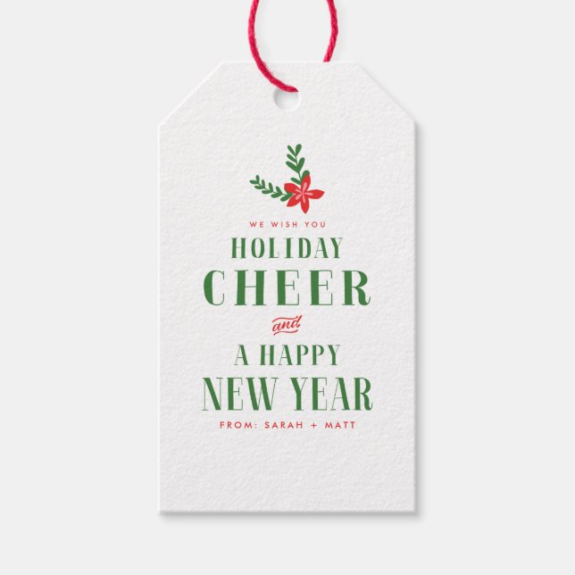 Holiday Cheer Christmas Gift Tags (Front)