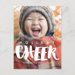 HOLIDAY CHEER   Christmas Handwritten Script Postcard