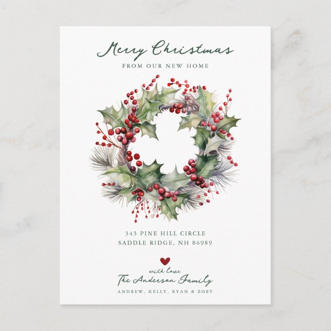 Holiday Cheer Christmas Moving Announcement (Front)