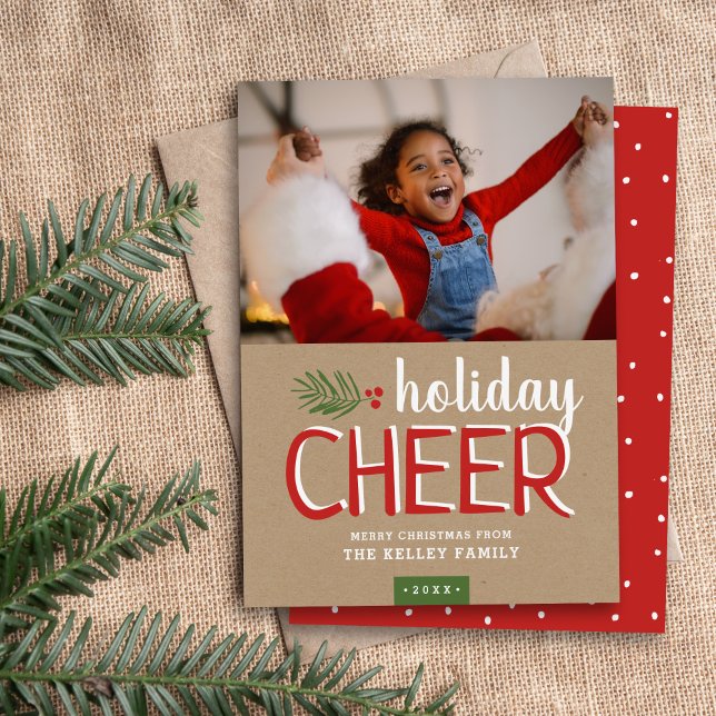 Holiday Cheer Christmas Photo Card (Creator Uploaded)