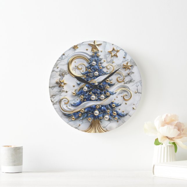 Holiday Cheer Christmas Tree Large Clock (Home)