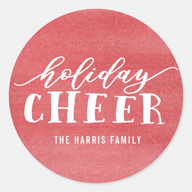 Holiday Cheer Custom Holiday Sticker (Front)