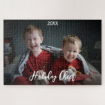 Holiday Cheer Family Photo Gift for Grandma Jigsaw Puzzle<br><div class="desc">Add your own joyous family photo to this holiday cheer puzzle! Customise with the year (or names or other choice of text) for the perfect gift for Grandma this year! Puzzles make the perfect winter activity and are even more fun when putting together the faces you love and the memories...</div>