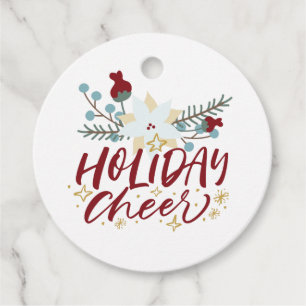 Holiday Cheer Foliage Christmas Gift Favour Tags