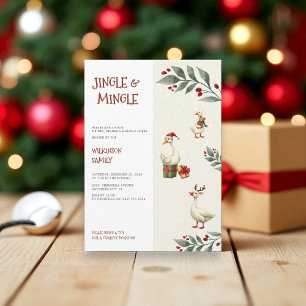 Holiday cheer Geese Jingle Mingle Party Invitation