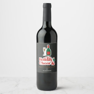 Holiday Cheer & Happy New Year Wine Label