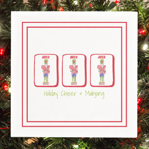 Holiday Cheer & Mahjong / Preppy Nutcracker Party Napkin