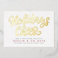 Holiday Cheer on White Premium | Gold Business