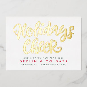 Holiday Cheer on White Premium Gold Business
