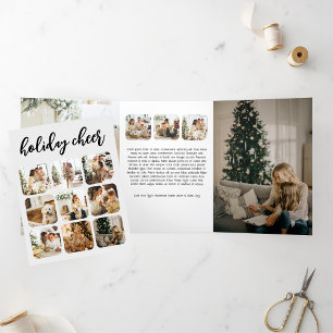 Holiday Cheer Photo Christmas Personalised Tri-Fold Card