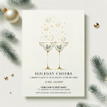 Holiday Cheers Christmas Party Invitation Minimal<br><div class="desc">Elevate your festive season with our 5"x7" minimalist corporate Christmas party invitation. A sleek and sophisticated design that captures the essence of 'Holiday Cheers' with beautiful gold-accented cocktails. Perfect for businesses wanting to make a lasting impression this holiday season.</div>
