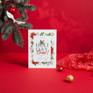 Holiday Cheers Mistletoe Foliage Greeting Card 