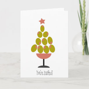 Holiday 'CHEERS!' Olive Tree design Card