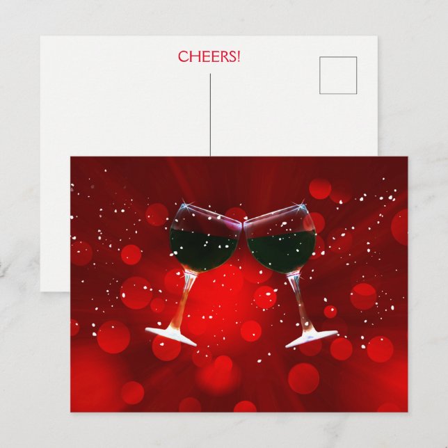 Holiday Cheers Red Wine  Postcard (Front/Back)