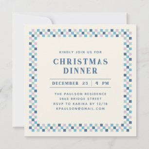 Holiday Chequerboard Party Invitation - Berry