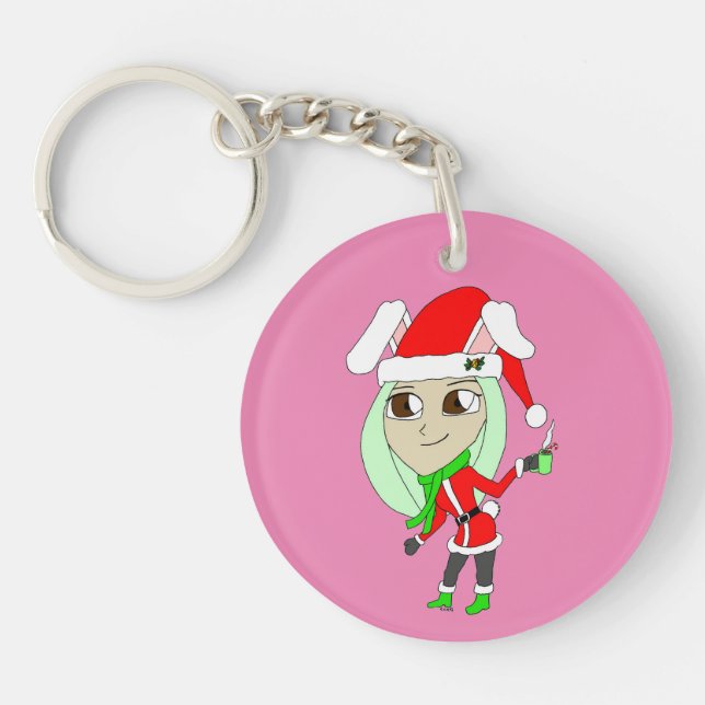 holiday chibi  bunnygirl  key ring (Front)