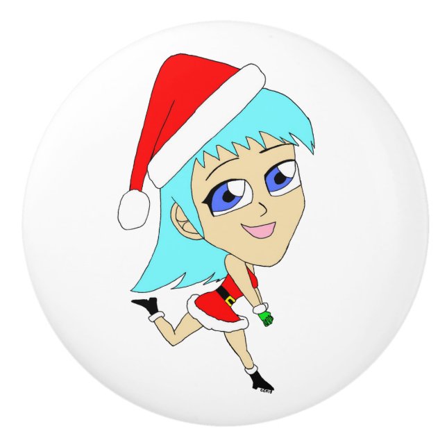 holiday chibi    ceramic knob (Front)