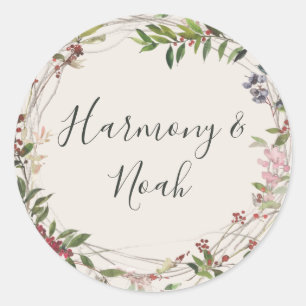 Holiday Chic Botanical Champagne Envelope Seals