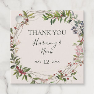 Holiday Chic Botanical   Champagne Thank You Favour Tags