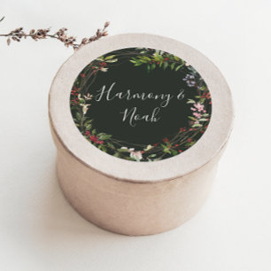 Holiday Chic Botanical   Dark Green Envelope Seals