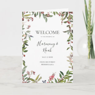 Holiday Chic Botanical   White Folded Wedding Program