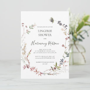 Holiday Chic Botanical   White Lingerie Shower Invitation