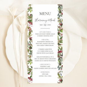 Holiday Chic Botanical   White Wedding Dinner Menu