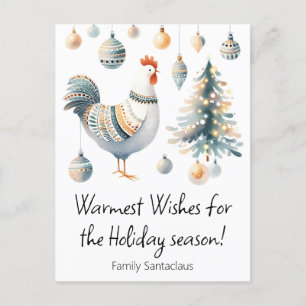 Holiday chicken  postcard