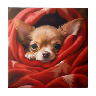 Holiday Chihuahua Ceramic Tile