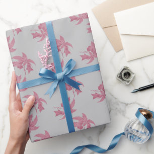 Holiday Christimas pink poinsettia Wrapping Paper