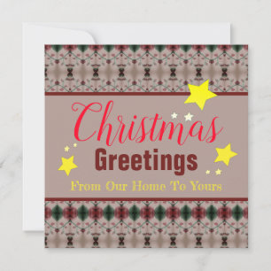 Holiday Christmas And New Year Paper Greeting Card
