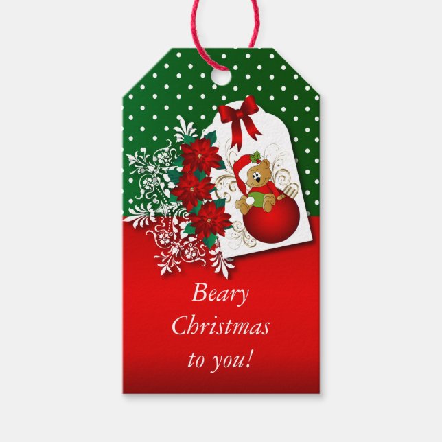 Holiday Christmas Bear Gift Tags (Front)