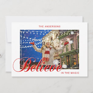Holiday Christmas BELIEVE in the Magic Red   PHOTO