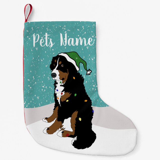 Holiday Christmas Bernese Mountain Dog Small Chris Stocking (Front)