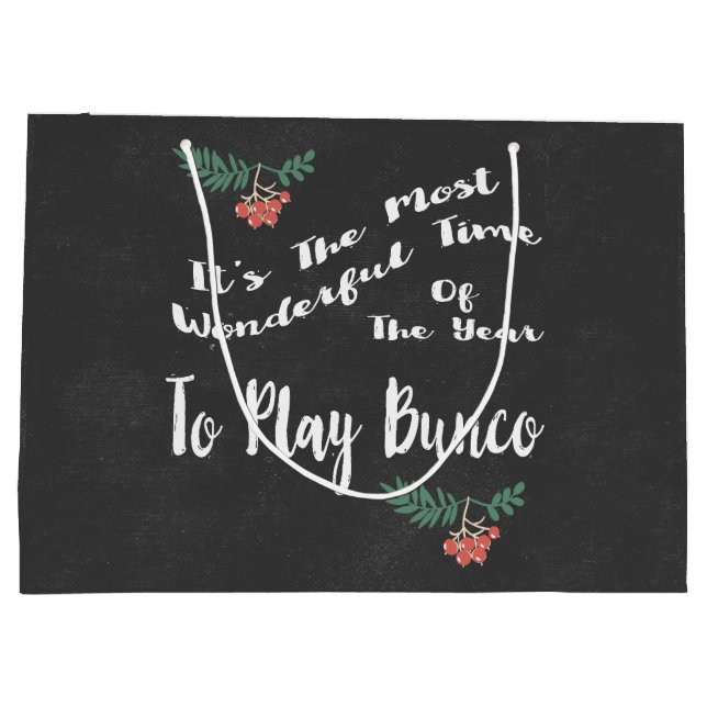 Holiday Christmas Bunco Gift Exchange Bag (Back)