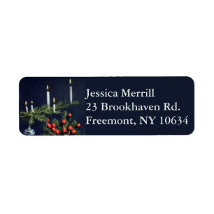 Holiday Christmas candles return address labels