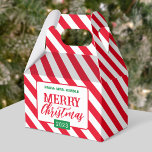 Holiday/Christmas Candy Cane Stripe Gift/Favour Bo Favour Box<br><div class="desc">Great for small gift such as cookies,  goodies or any home bake item ●●●● Hope you love this design ♥ ♥ ♥ Please let me know if you have any questions ♥ ♥ ♥</div>