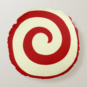 HOLIDAY CHRISTMAS CANDY SWIRL ROUND PILLOW