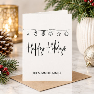 Holiday Christmas Card Minimalistic Doodle Simple