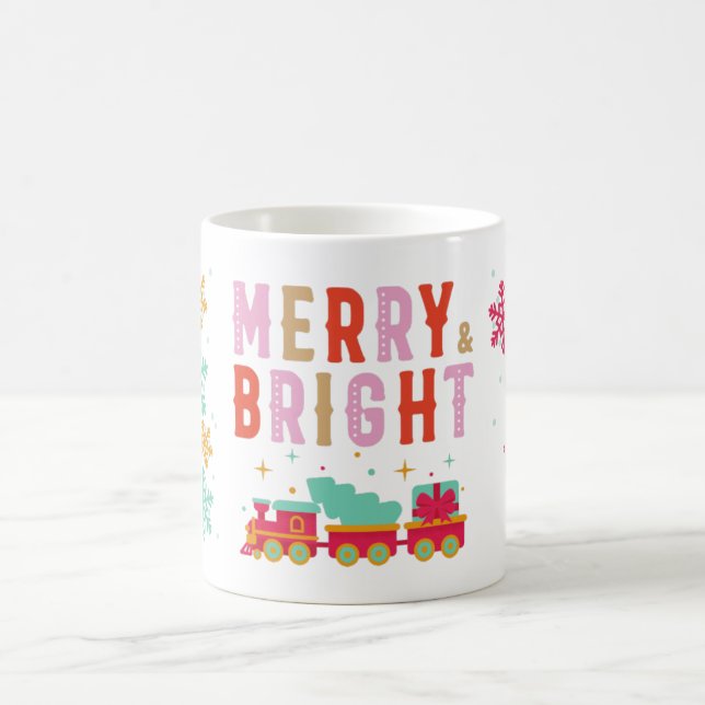 Holiday Christmas Coffee Mug "Merry & Bright" (Center)