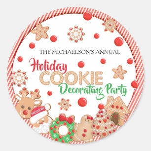 Holiday Christmas Cookie Decorating Party Classic Round Sticker