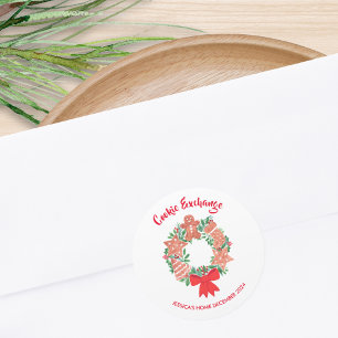 Holiday Christmas Cookie Exchange Classic Round Sticker