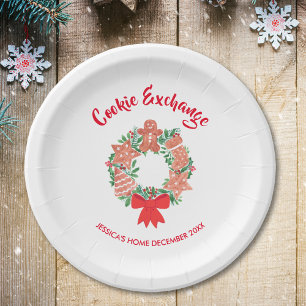 Holiday Christmas Cookie Exchange Party Paper Plate
