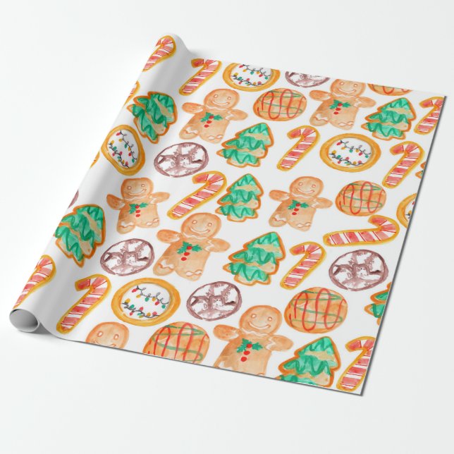 Holiday Christmas cookie wrapping paper (Unrolled)