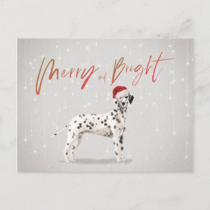 Holiday Christmas Dalmatian Merry Bright Postcard